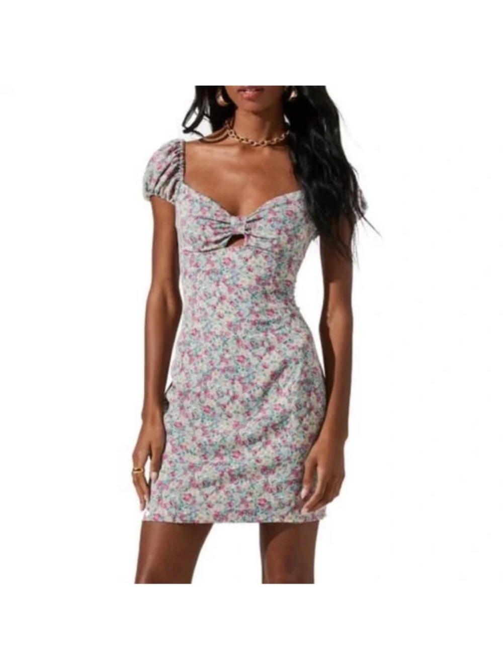 ASTR the Label Cap‎ Sleeve Floral Mini Dress Size S